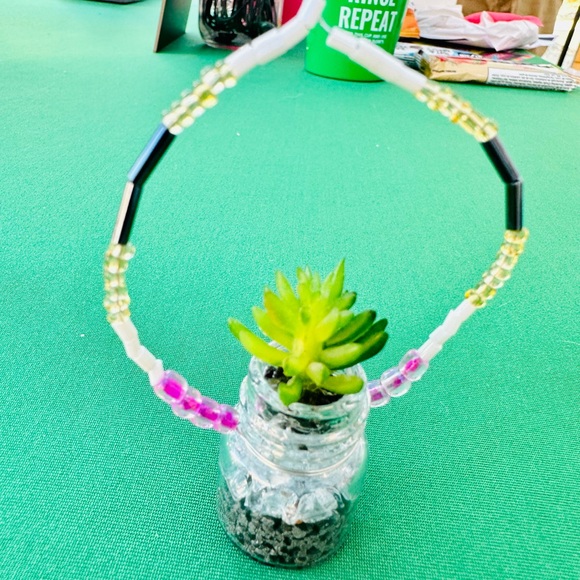 🚨2 for $20!🚨- 🚘🌸HANDMADE Beaded Car Charm with Faux Plant🌸🚘 - Picture 4 of 4